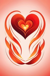 Abstract minimalist love themed wallpaper illustration, AI generated