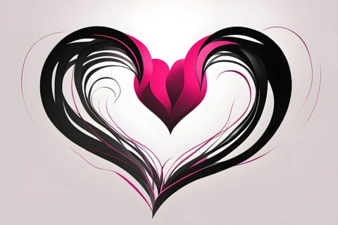 Abstract minimalist love themed wallpaper illustration, AI generated