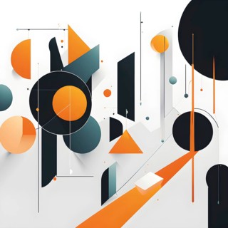 Minimalist wallpaper illustration depicting visual language for innovation, AI generated