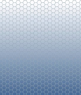 A gradient hexagonal grid pattern, transitioning from light blue to dark blue, creating a geometric