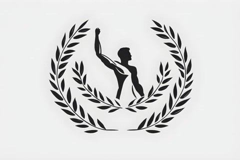 Minimalist illustration depicting visual language for success, AI generated