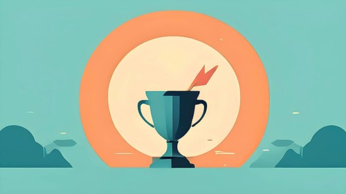 Minimalist illustration depicting visual language for success, AI generated