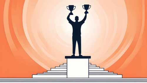 Minimalist illustration depicting visual language for success, AI generated