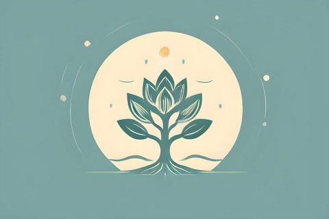 Minimalist illustration depicting visual language for mental health, AI generated