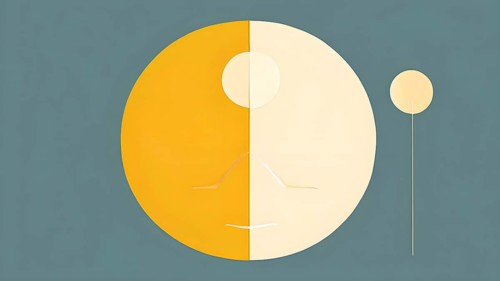 Minimalist illustration depicting visual language for mental health, AI generated