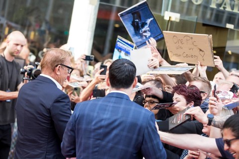 Kevin Costner signs autographs at the premiere of Horizon at Berlin's Zoo Palast on 04/08/2024