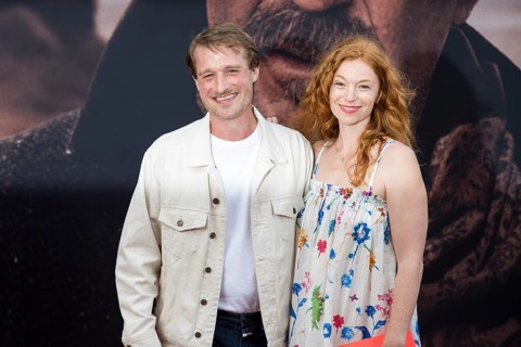 Max Montgomery and Marleen Lohse at the premiere of Horizon in Berlin's Zoo Palast on 04/08/2024