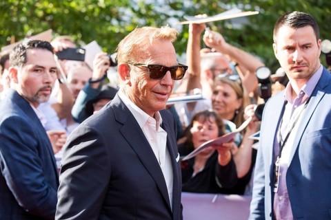 Kevin Costner signs autographs at the premiere of Horizon at Berlin's Zoo Palast on 04/08/2024