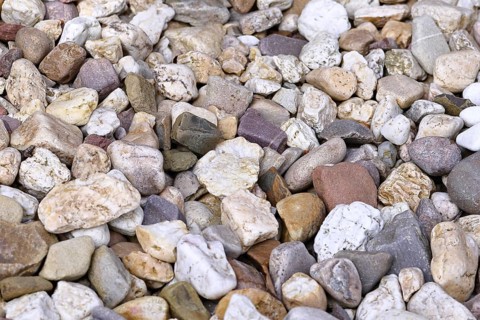 River gravel, pebbles, on the riverbank, North Rhine-Westphalia, Germany, Europe