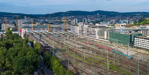 Track apron at the main railway station with S-Bahn. Once the Stuttgart 21 project is completed,