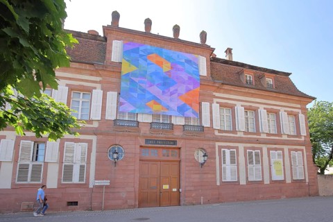 Musée Westercamp, museum, palace, banner, Wissembourg, Weissenburg, Bas-Rhin, Alsace, France,