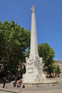 Fontaine des Prêcheurs, fountain with obelisk, Place des Prêcheurs, Aix-en-Provence,