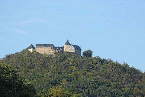 View of castle in Waldeck, Kellerwald National Park, Edersee, Waldeck, Hesse, Germany, Europe