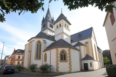 Late Romanesque St Martin's Church, Lahnstein, Rhineland-Palatinate, Upper Middle Rhine Valley,