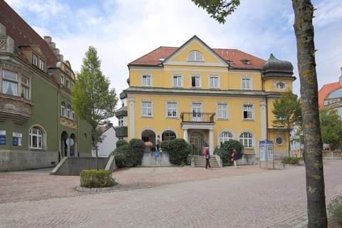 Yellow town hall, yellow, Donaueschingen, Southern Black Forest, Black Forest, Baden-Württemberg,