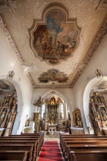 Interior of the parish church Mariae Heimsuchung 15th century, baroqueised in the 18th century,