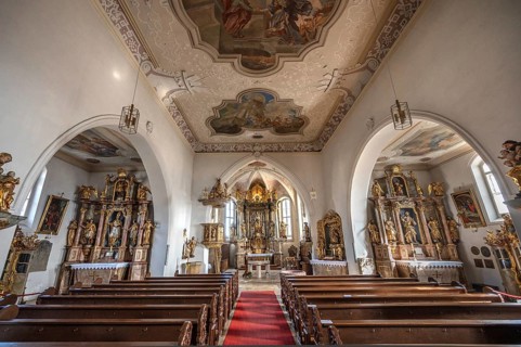 Interior of the parish church Mariae Heimsuchung 15th century, baroqueised in the 18th century,