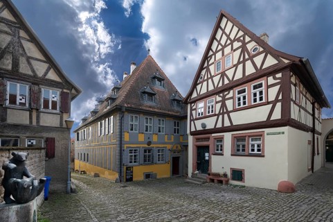 Historic houses in Mainbernheim, Lower Franconia, Bavaria, Germany, Europe
