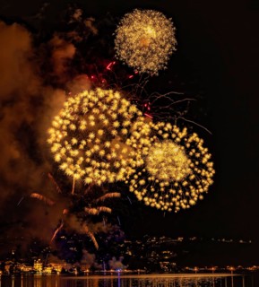 Fireworks, lake, lake festival, Zell am See, Pinzgau