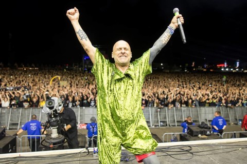 Stumpen (Gero Ivers), singer of the Berlin band Knorkator, at the Wacken Open Air in Wacken. The