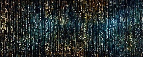 Cyber technology mosaic wallpaper illustration in digital art, AI generated