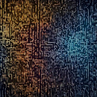 Cyber technology mosaic wallpaper illustration in digital art, AI generated