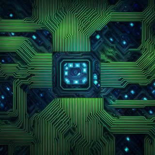 Cyber technology mosaic wallpaper illustration in digital art, AI generated