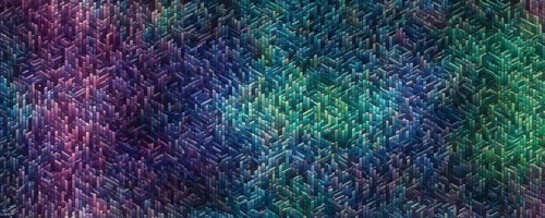 Cyber technology mosaic wallpaper illustration in digital art, AI generated