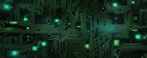 Cyber technology mosaic wallpaper illustration in digital art, AI generated