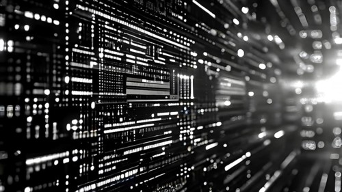 Cyber technology mosaic wallpaper illustration in digital art, AI generated