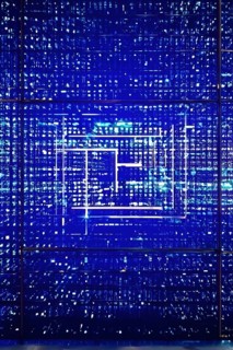 Cyber technology mosaic wallpaper illustration in digital art, AI generated