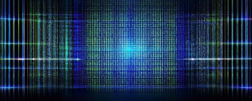Cyber technology mosaic wallpaper illustration in digital art, AI generated