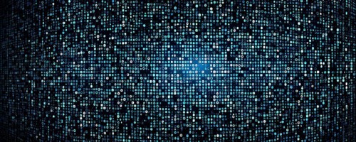 Cyber technology mosaic wallpaper illustration in digital art, AI generated