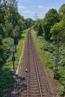 Railway tracks in the Moorburg district, Free and Hanseatic City of Hamburg, Hanseatic city,