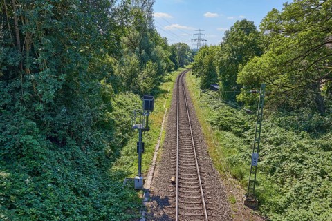 Railway tracks in the Moorburg district, Free and Hanseatic City of Hamburg, Hanseatic city,