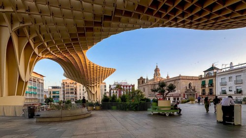 Metropol Parasol in the evening, Setas de Sevilla, Sevilla, Andalusia, Spain, Europe