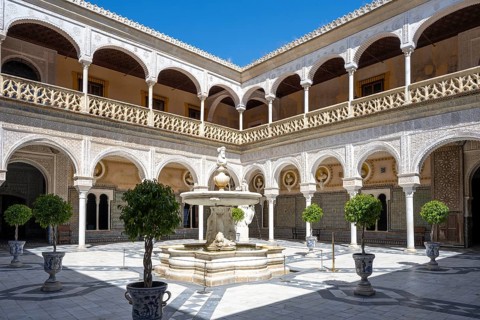 Casa de Pilatos, Seville city palace in Mudejar style, Seville, Andalusia, Spain, Europe