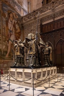 Sarcophagus of Christopher Columbus in the interior of the Cathedral of Santa Maria de la Sede in