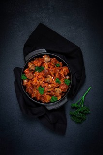 Bigos, bigus is a national Polish dish, made of cabbage and meat, stewed, homemade, no people
