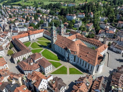 The historic old town of St. Gallen with the monastery quarter and the cathedral, collegiate church