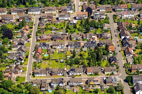 Housing estate Grazer Strasse, Bozener Strasse in the Wiener Viertel in the Hillerheide district of