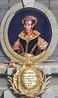 Lady Jane Grey alias Lady Jane Dudley, 1537-1554. Titular Queen of England for nine days in 1553.