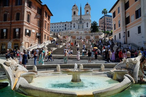 1723, built, Spanish Steps, Scalinata di Trinita dei Monti, Piazza di Spagna, Rome, Lazio, Italy,