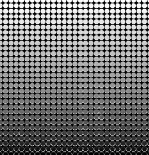 Geometric pattern of circles forming a gradient from white to black, creating an optical illusion