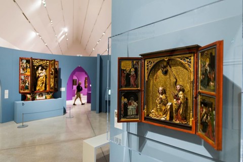 Interior view, Museum Unterlinden, Musée Unterlinden, Colmar, Alsace, France, Europe