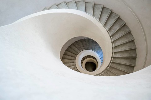 Spiral staircase, Unterlinden Museum, Musée Unterlinden, new building by architects Herzog and de