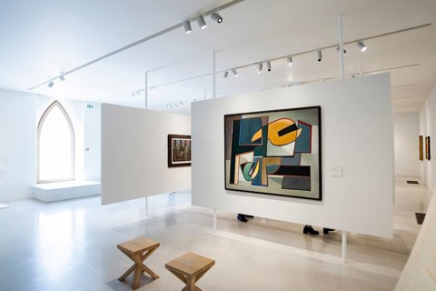 Interior view, Museum Unterlinden, Musée Unterlinden, Colmar, Alsace, France, Europe