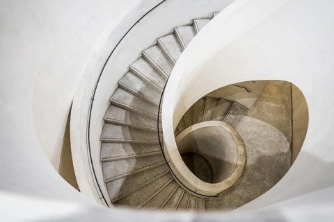 Spiral staircase, Unterlinden Museum, Musée Unterlinden, new building by architects Herzog and de
