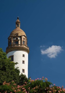Castle tower, Höchster Schloss or Altes Schloss Höchst, Frankfurt-Höchst, Frankfurt am Main, Hesse,