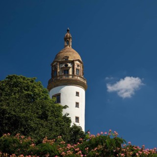Castle tower, Höchster Schloss or Altes Schloss Höchst, Frankfurt-Höchst, Frankfurt am Main, Hesse,